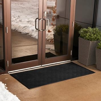 Consolidated Plastics Heavy-Duty Shoe-Scraper Outdoor Finger Tip Entryway Mat, 5/8" Thick, Black 32" W x 39" L