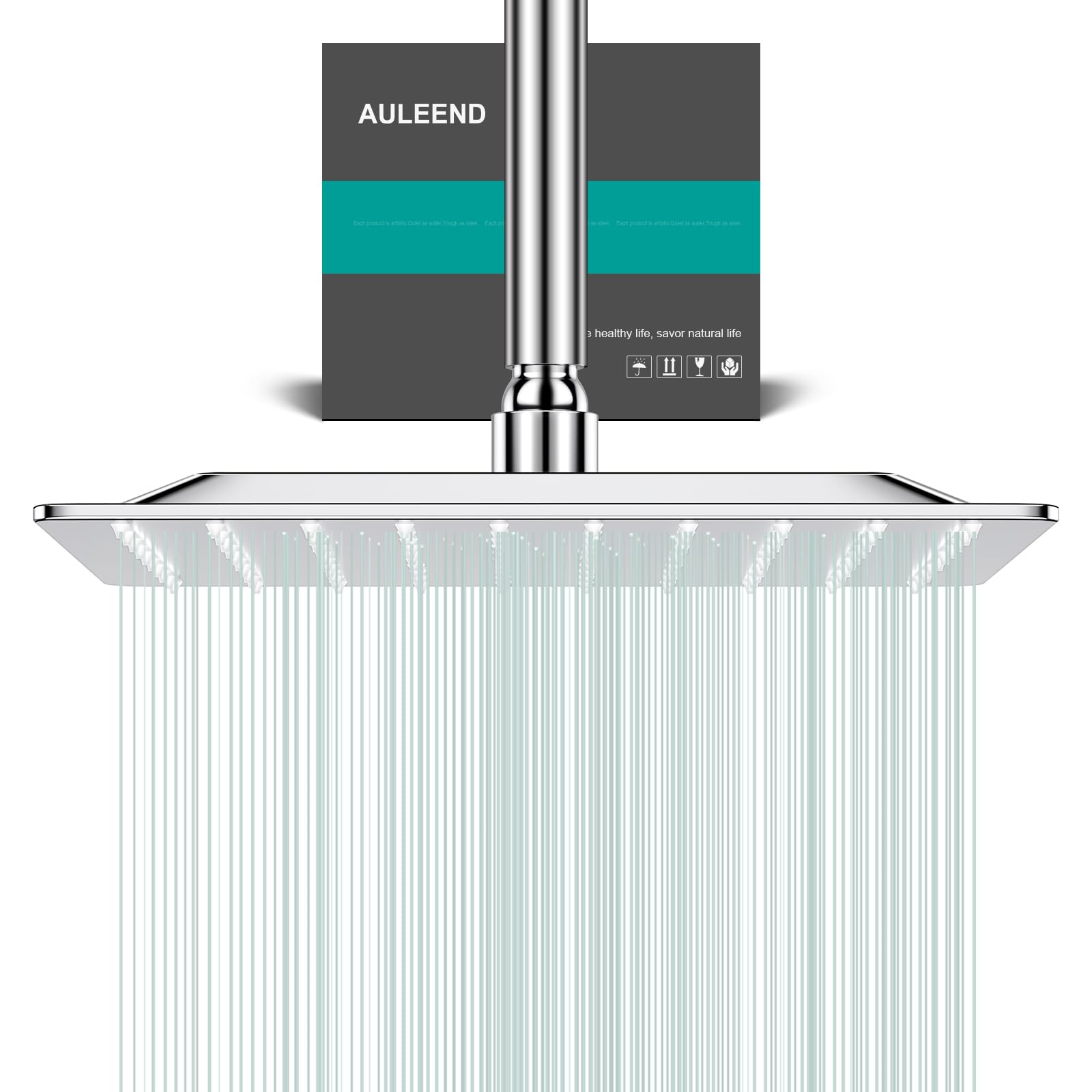 Docce Fisso Quadrato Soffione Doccia a Pioggia in Acciaio Inox Soffione Doccia a Pioggia con Getti In Silicone Anticalcare 304 Acciaio Inox Ultra Sottile (Cromo, 25 cm)