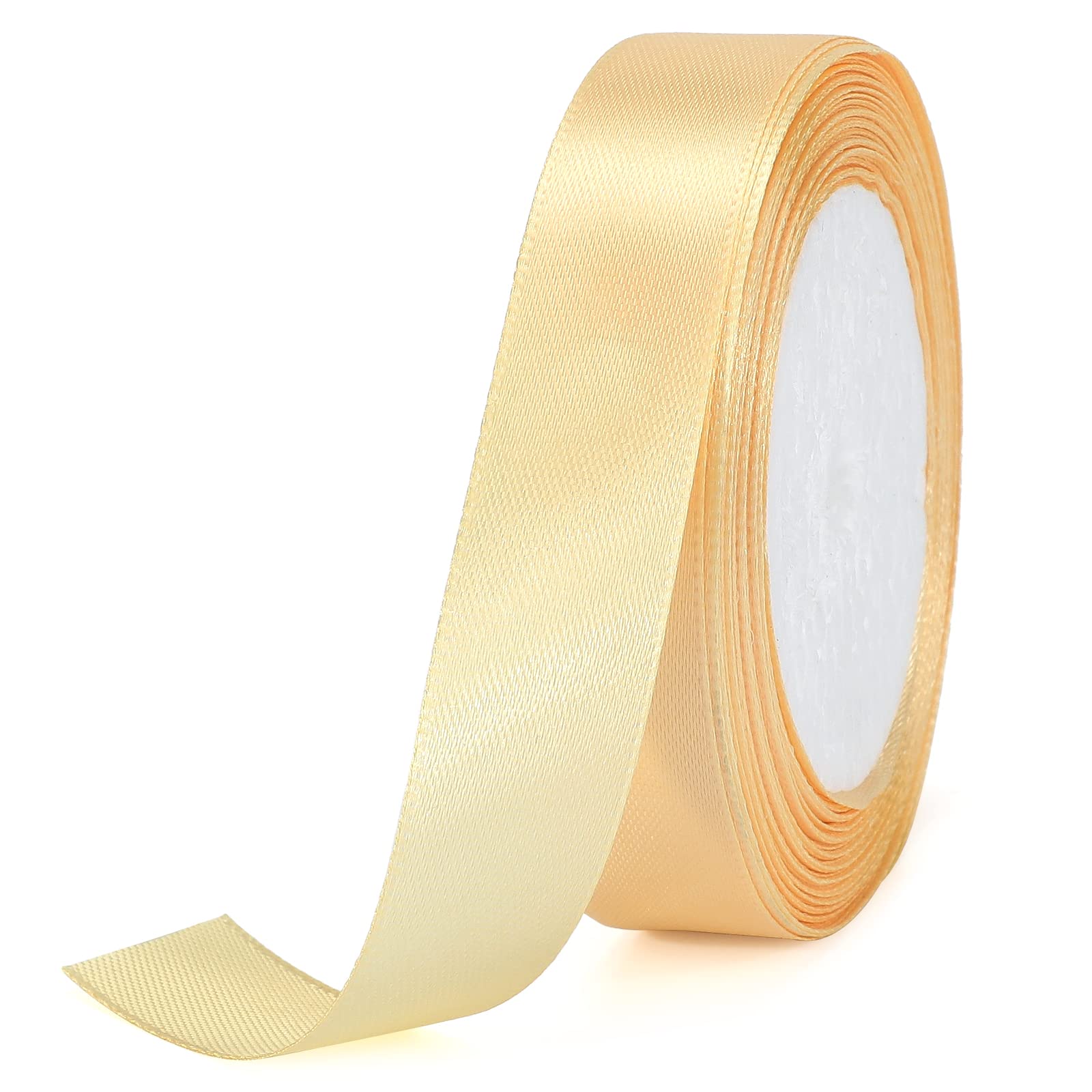 5 Rotoli Nastro In Raso Oro Champagne – 22 Metri Totali, Larghezze Da 0,6 A 2,5 Cm, Per Regali, Matrimoni E Fai Da Te