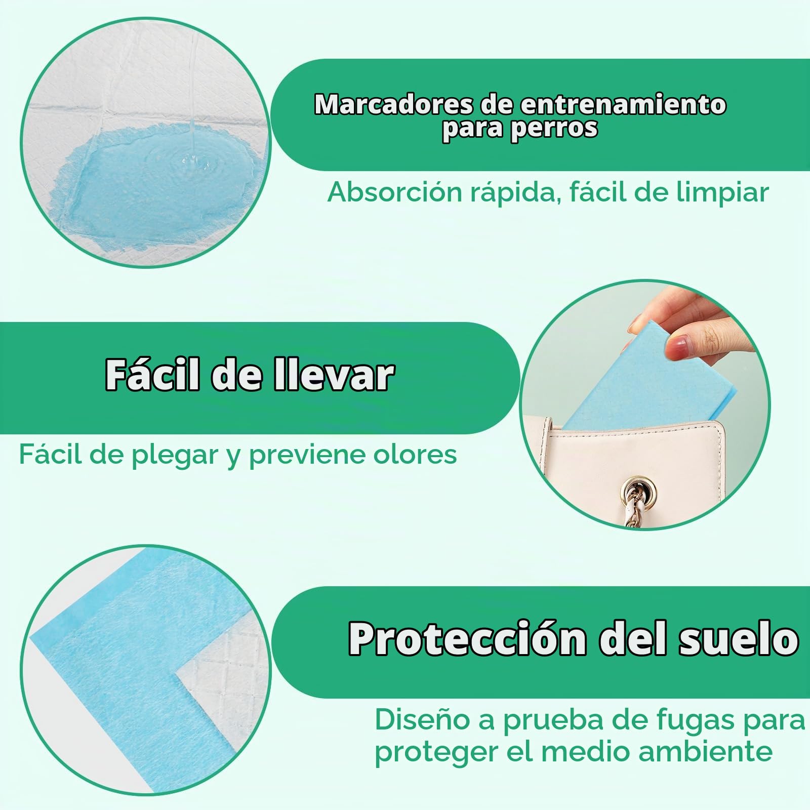 100 Piezas Empapadores Perros, 60x60 cm Resguardos para Cães, Almohadillas de Adiestramiento de Gatos y Cachorros Diseñada en 6 Capas y Puede Absorber rápidamente la Humedad
