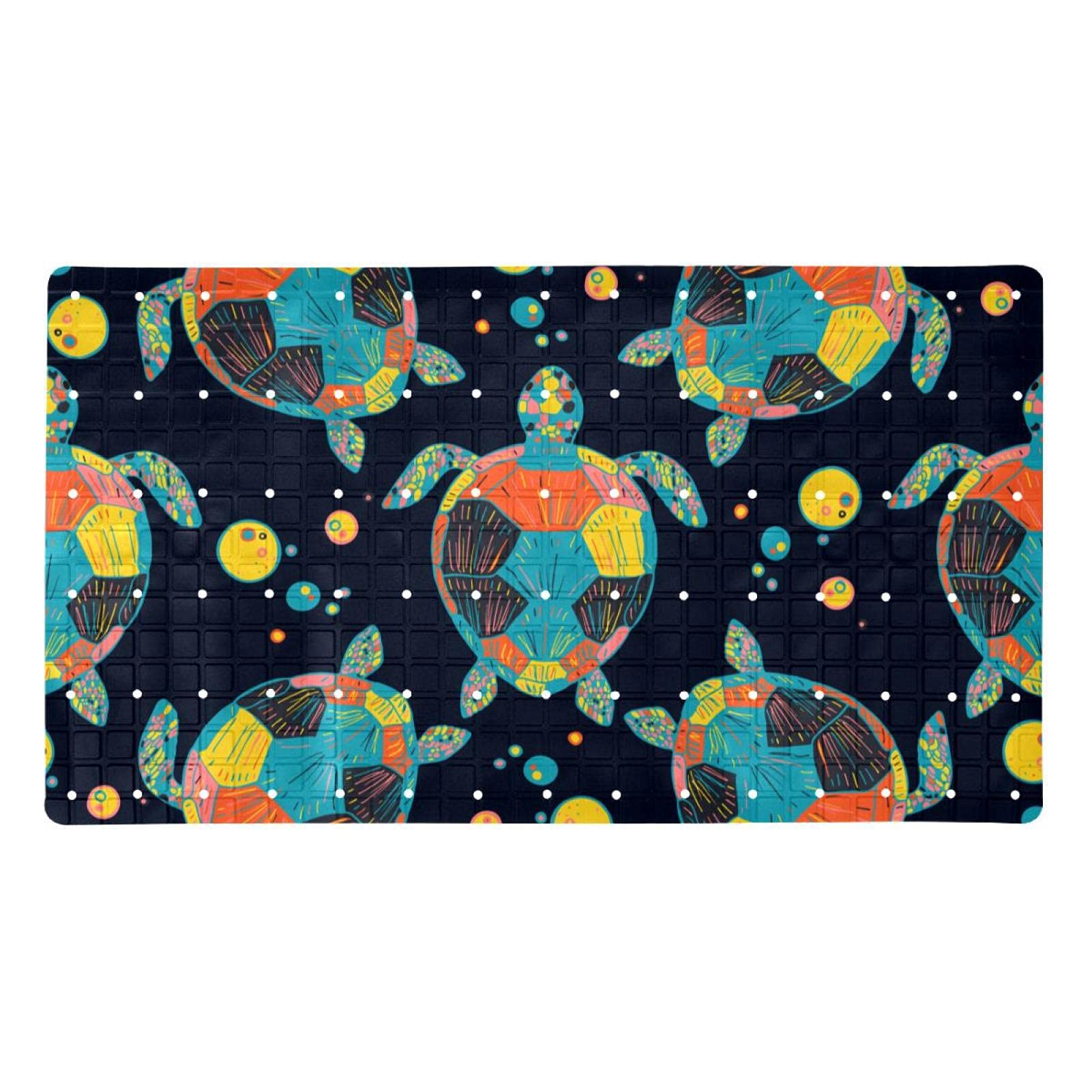 Tapis de bain antidérapant en PVC rectangulaire motif tortue