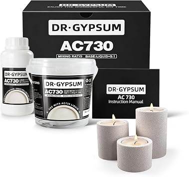 DR.GYPSUM Casting Powder, Fast-Curing,Water-Activated Material for DIY Crafts, Two-Part Powder Base and Liquid Set, 1.2kg2.2Ib Base+0.44Ib Liquid/SetWarm White