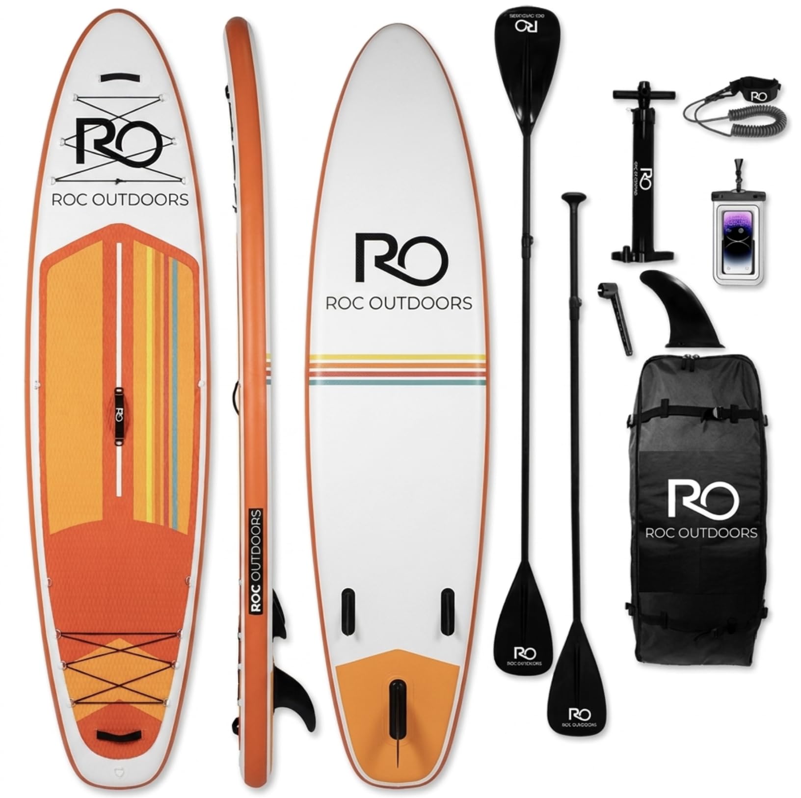 Roc Inflatable Stand Up Paddle Board 10' 6" with Premium SUP Paddle Board Accessories, Wide Stable Design, Non-Slip Comfort Deck for Youth & Adults