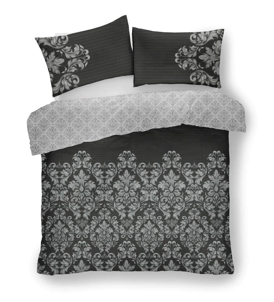 Gc Gaveno Cavailia Black Gaveno Cavailia Empire Damask Pattern Luxurious Duvet Cover Sets Quilt Cover Sets Reversible Bedding Sets With Pillowcases (, King)