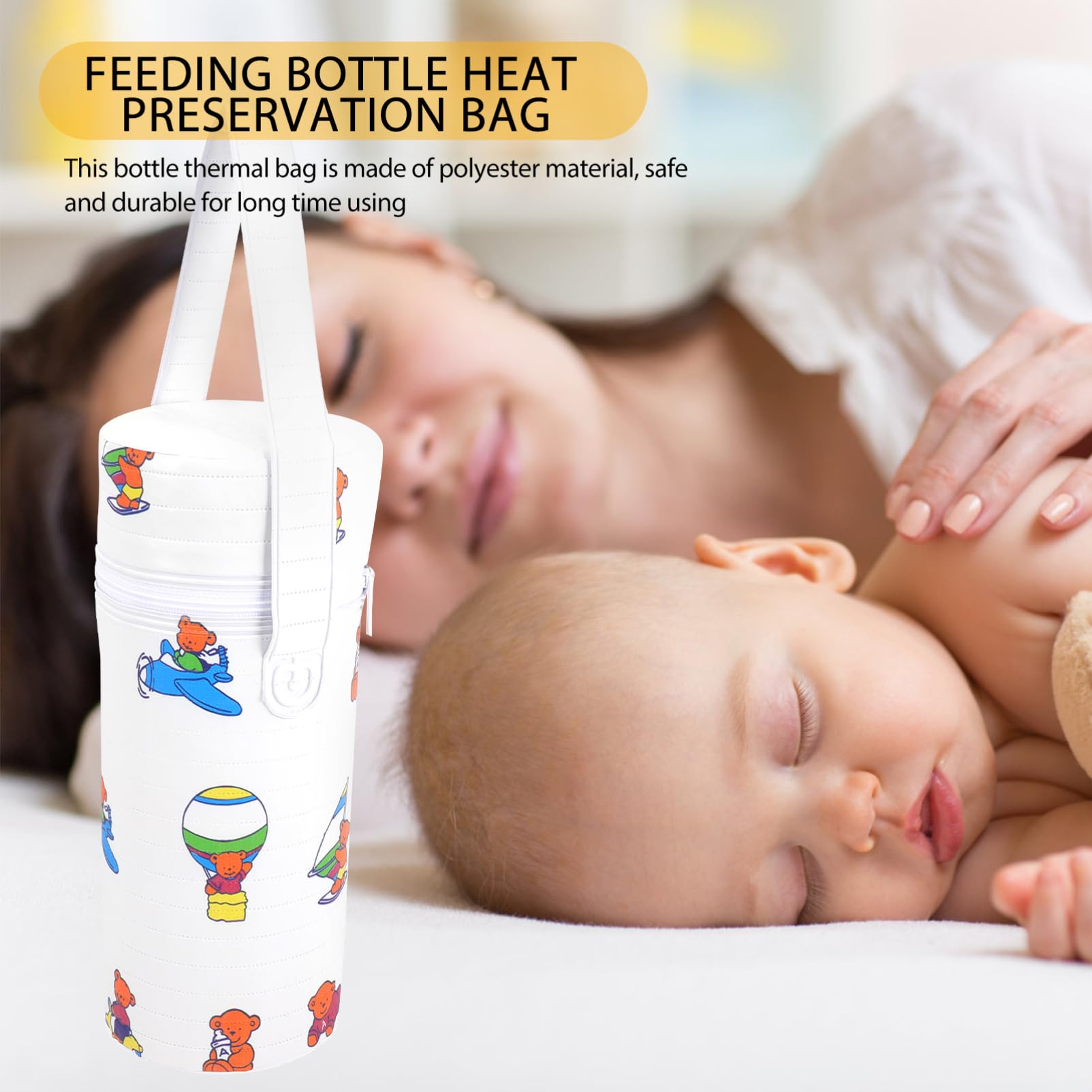 KOMBIUDA Tragbarer Babyflaschenwärmer Für Unterwegs Isolierte Thermotasche Zur Milch Warmhaltung 3-4 Stunden Leichte Aufbewahrungstasche Für Reisen Und Alltag