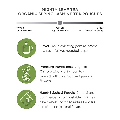 Vista 3 de Mighty Leaf Tea Company - Jazmín de primavera de montaña, 15 bolsas de té - 1.32 oz