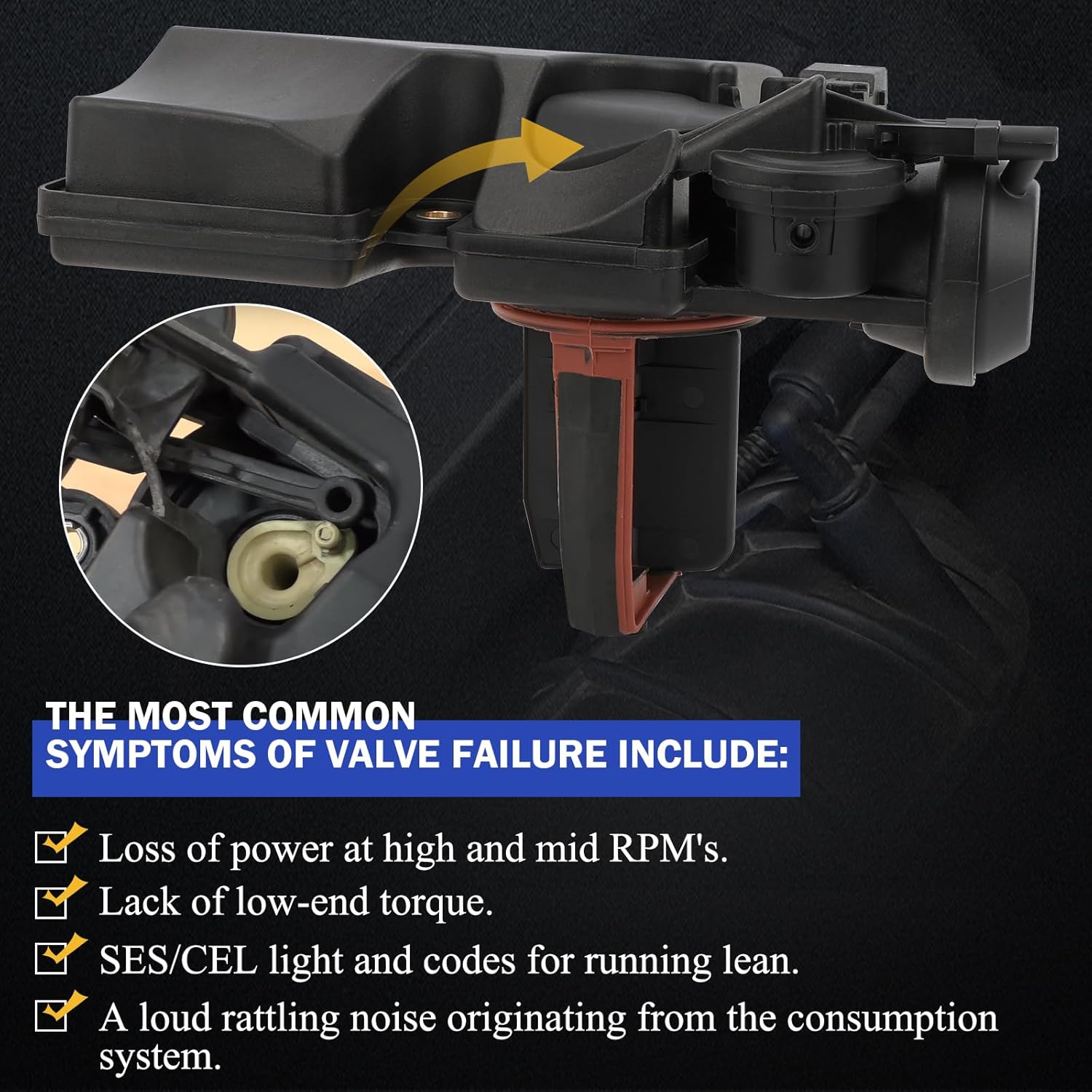 911-905 Air Intake Manifold Flap Adjuster Runner Control Unit Disa Valve For BMW E46 E39 E60 E83 E85 325i 325Ci 325xi 525i X3 Z4 (2.5L M54 Engine) Replaces 11617544806 11617502269