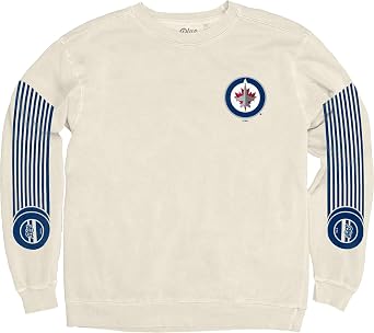 Blue 84 NHL unisex-adult Nhl Officially Licensed Crewneck Sweatshirt Ringspun Ivory Sleeveshot