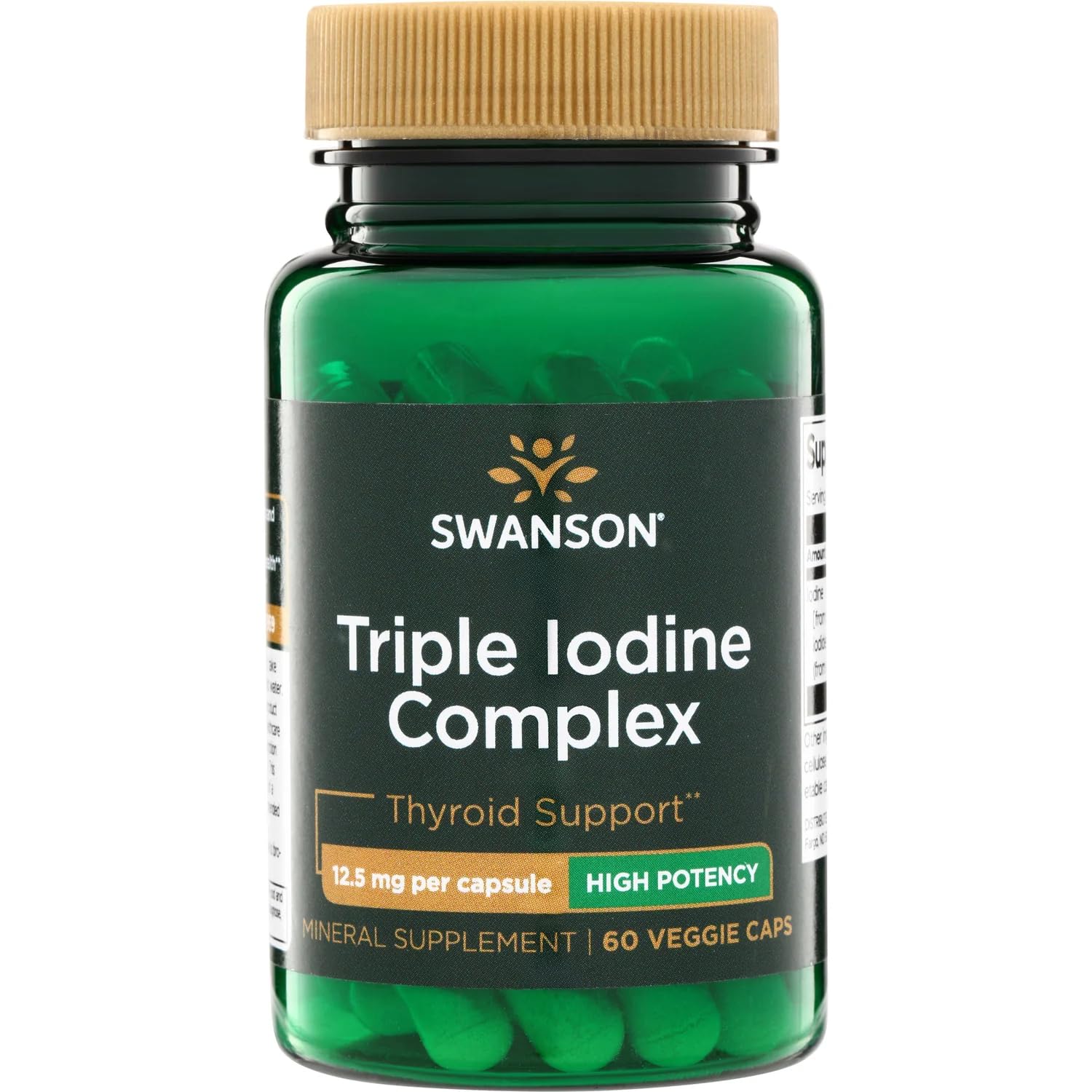 Swanson Triple Iodine Complex, Vegan and Non-GMO, 60 Veggie Capsules 60 Count (Pack of 1)