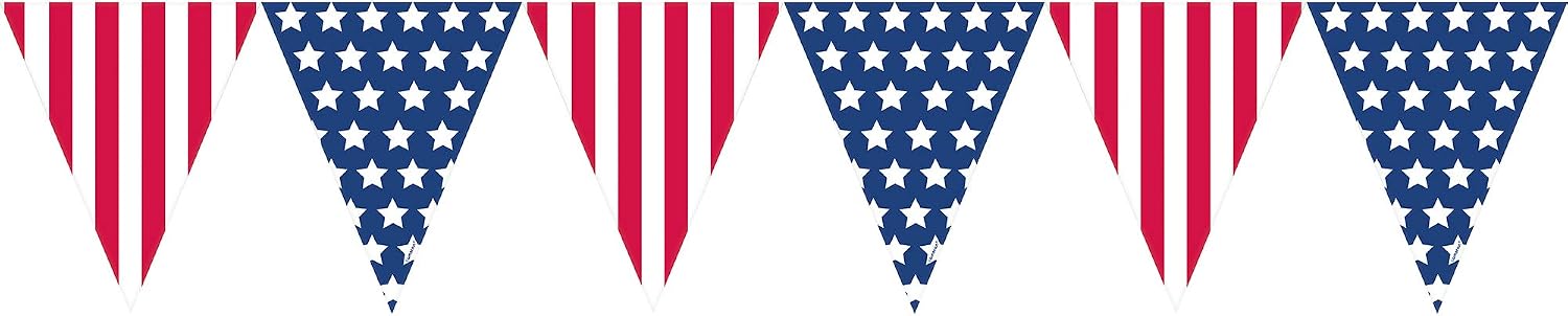 Patriotic Party Pennant Banner, 12' x 10.5"