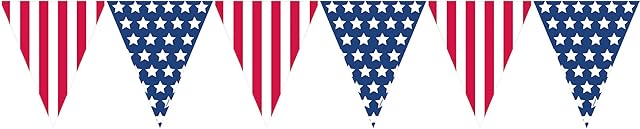 Amscan 120057 - 4th July USA Stars & Stripes Pennant Bunting - 3.65m