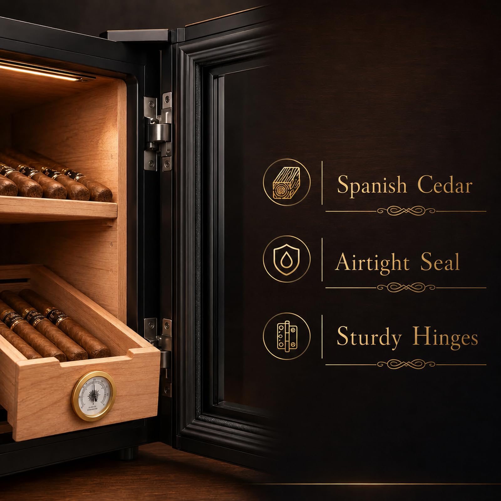 Electric Cigar Humidors 23L Glastür Kühlkontrollsystem Gifts for Men