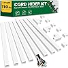 AZEN Cord Hider Kit, 110in Cord Covers for Wires on Wall, Paintable Wire Covers for Cords on Wall, Self-Adhesive Cable Hider Cord Organizer, Wire Hiders for TV on Wall, 8X L14in X W0.96in x H0.57in