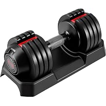 LIFERUN Adjustable Dumbbells Set with 5 Weight Levels, 25 LB Dumbbells with Storage Base, 1-Second Dial Adjustment, Space Saving for Men & Women, for Beginners & Body Shaping Home Training