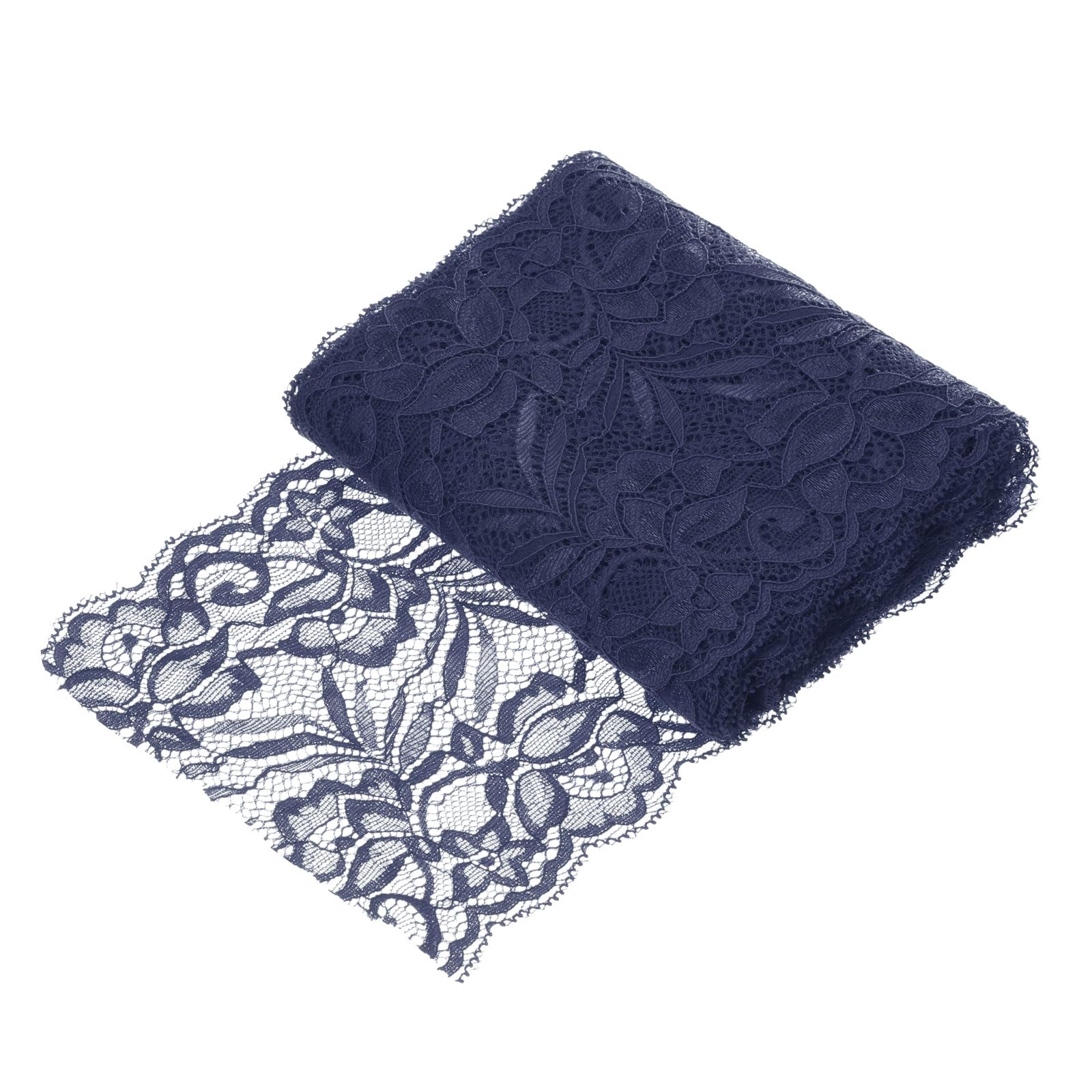 Cinta de encaje azul oscuro de 6 pulgadas para costura y manualidades