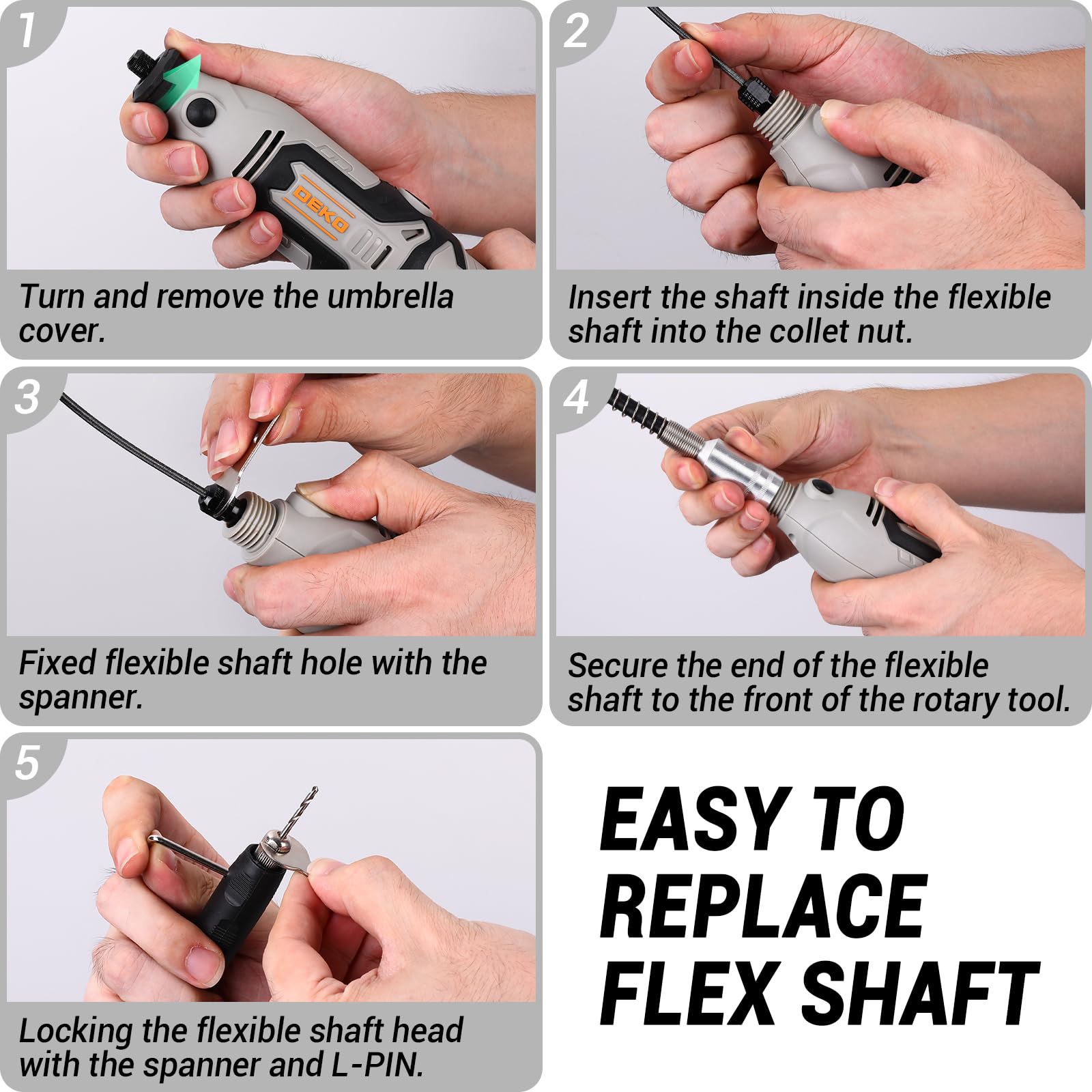 DEKOPRO Rotary Tool Kit - 127 Accessories -4