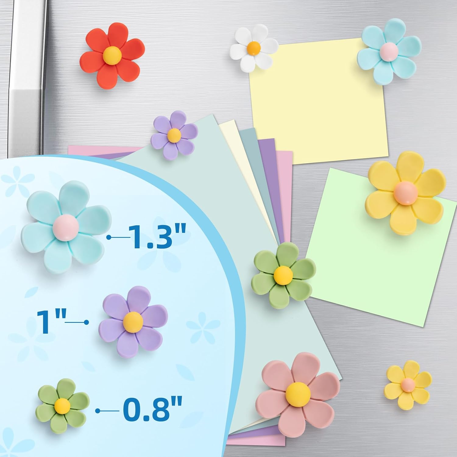 FINDMAG 21 Pack Flower Fridge Magnets, Refrigerator Magnets for Kitchen image 2