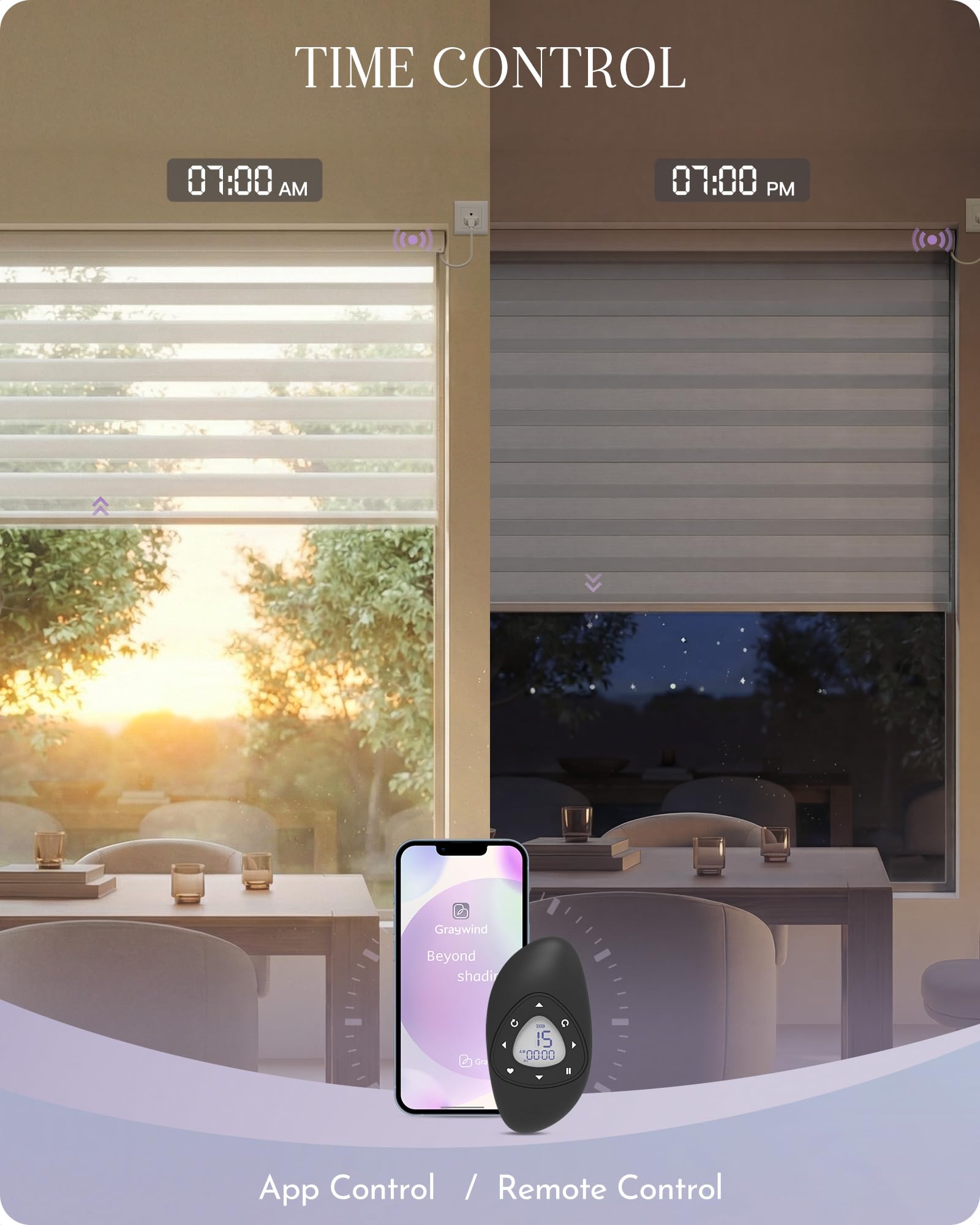 Amazon.com: Graywind Motorized Zebra Blinds for Windows, Blackout