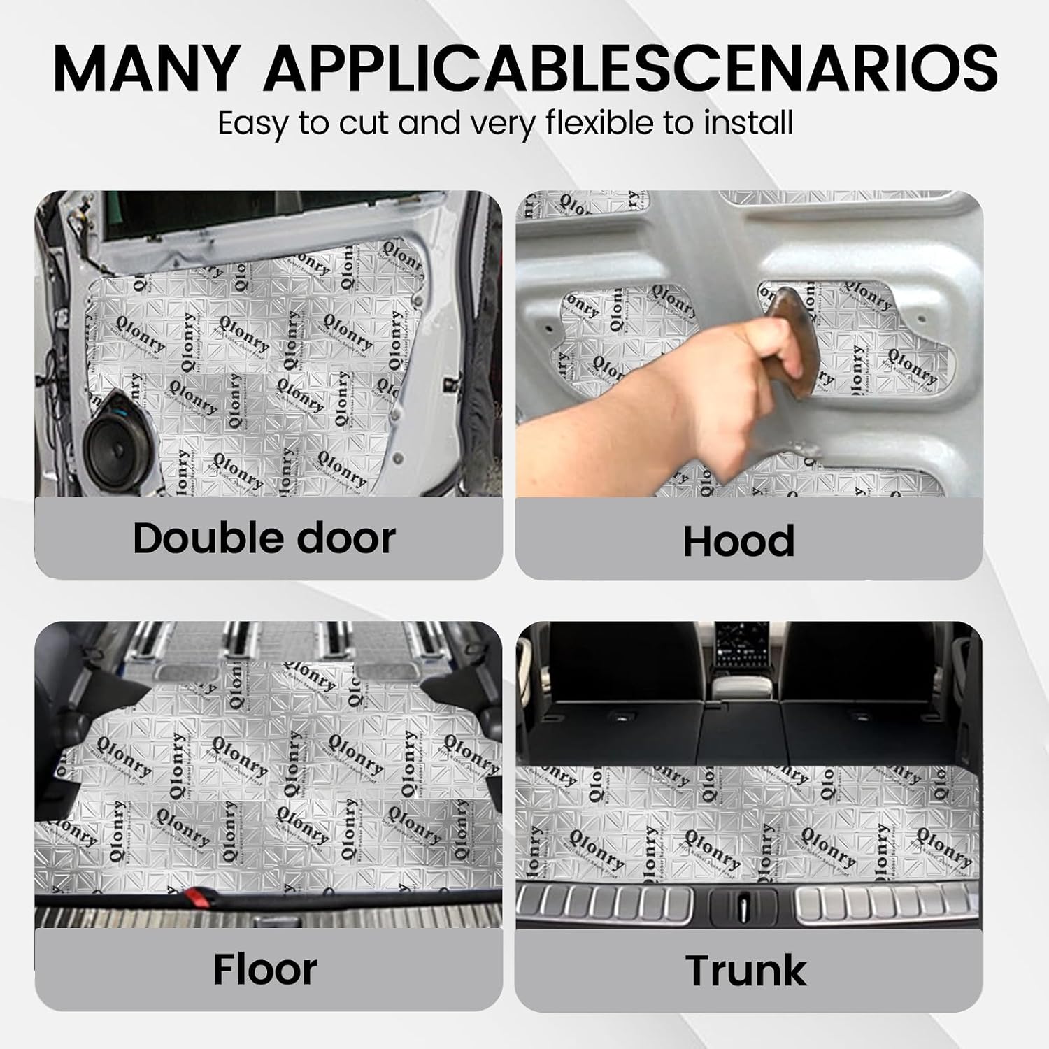 Upgrade Car Sound Deadening Mat, 14 Pcs 80mil (2mm) 36 sqft (3.36 sqm) Butyl Automotive Sound Deadener, Noise Insulation and Vibration Dampening Material with Silicone Raised Gloves