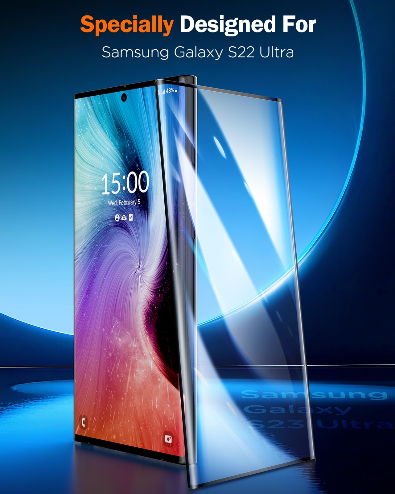 LK Pellicola protettiva per Samsung Galaxy S22 Ultra [rivoluzionaria nano-ceramica] pellicola protettiva [protezione anticaduta militare] copertura completa [senza bolle] aggiornamento di pellicola