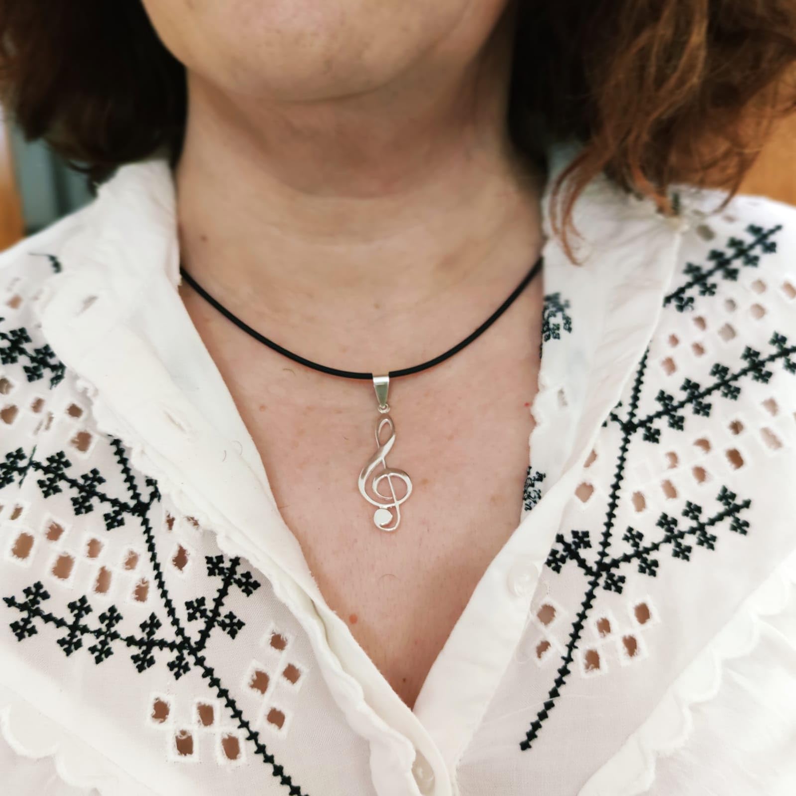 Colgante Clave de Sol de Plata de Ley