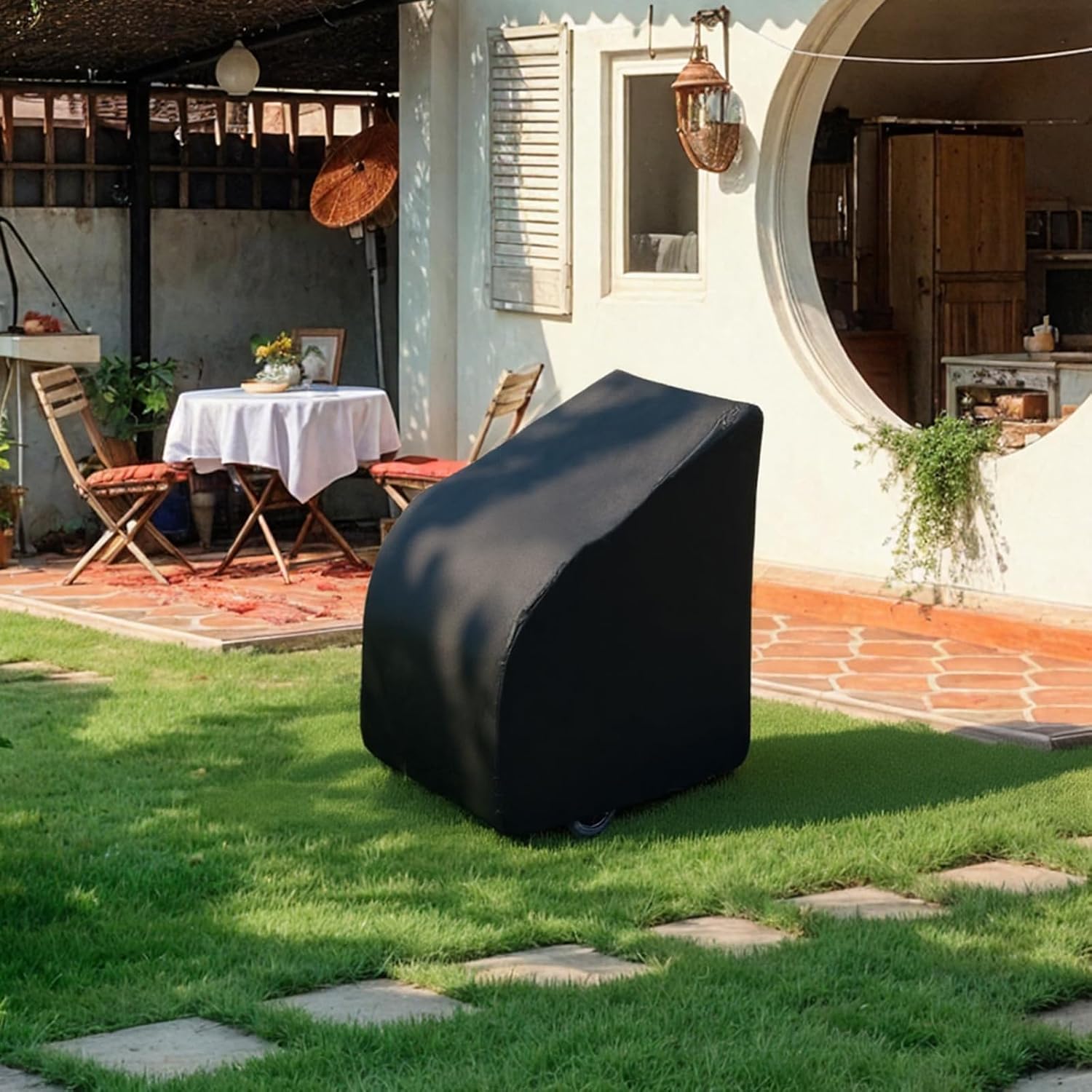 Electric Wheelchair Cover Waterproof Heavy Duty Dustproof Mobility Scooter Storage Cover for Travel Power Wheelchair Dust Protective Covers with Storage Bag Prevent Rain Wind Sun UV for Indoor Outdoor