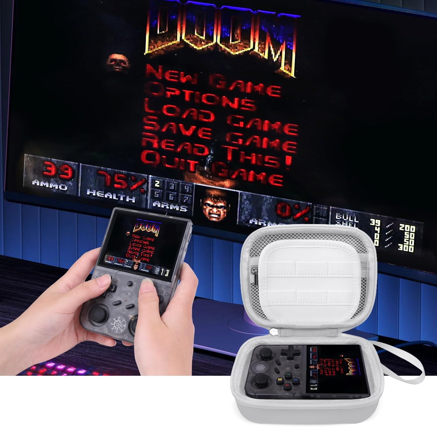 BliFulde Carrying Case for RG353V/ RG353VS Handheld Game Console, Custom-Insert Handheld Emulator Retro Game Holder Organizer, Portable Game Player Storage Bag (Case Only) - Image 6