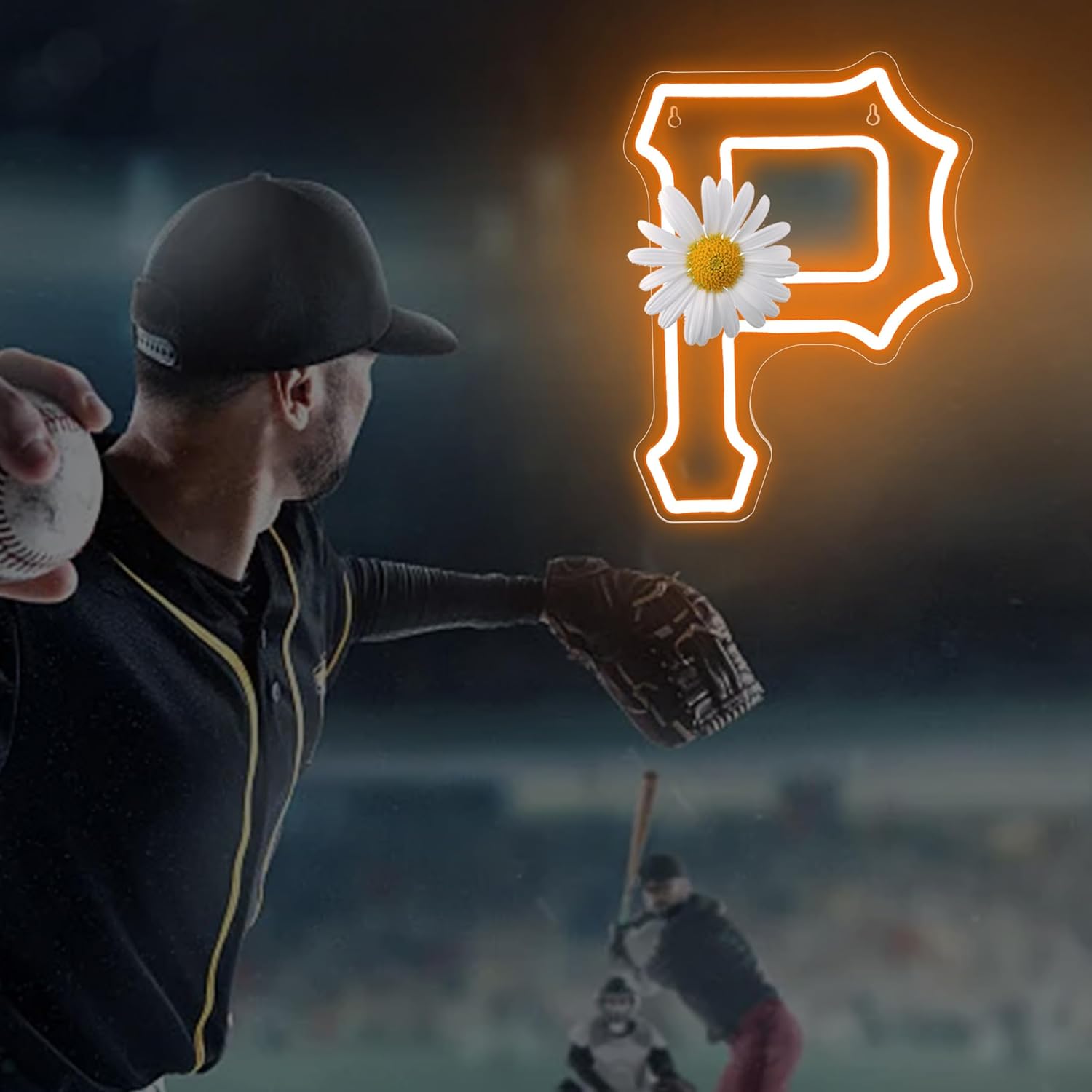 Baseball Neon Sign for Wall Decor Baseball LED Light Up Sign Baseball Wall Decor Sports Neon Lights for Club Bedroom Man Cave Bar Sports Gifts for Men Teen Boys Fans,Size 13.8 * 10.1 inches(XD143)