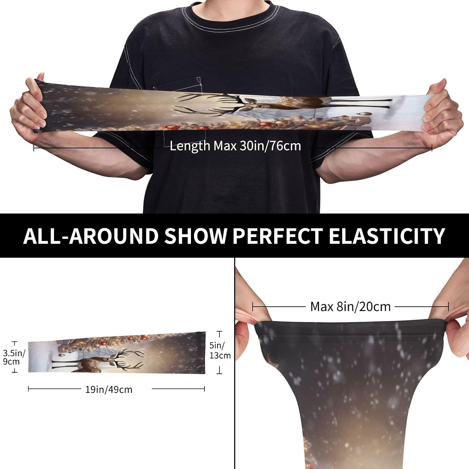 Christmas Tree and Reindeer Arm Sleeve for Men Women UV Protection Cooling Sun Sleeves Compression Tattoo Sleeve Cover