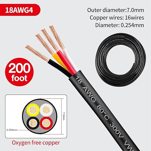 Miniatura 70 de Lesnlok Cable eléctrico calibre 20 AWG con 2 conductores de cobre puro, libres de oxígeno, trenzados, de cloruro de polivinilo, estañados