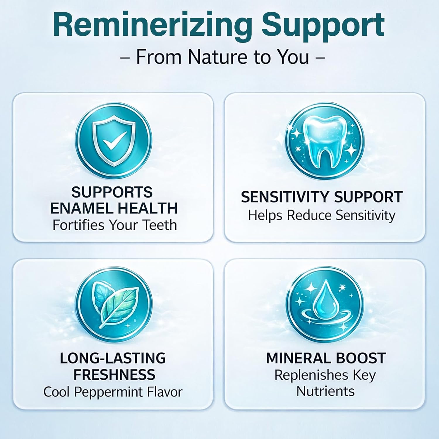 Remineralizing Gum, 45Pcs Hydroxyapatite Gum with Xylitol, Natural Enamel Strength Support, Effectively Cleans Teeth and Freshens Breath