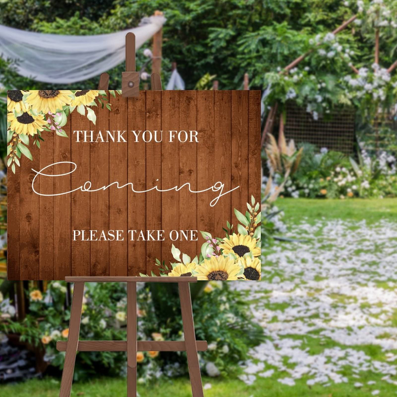 Panneau bienvenue mariage personnalisé tournesol finition prestige