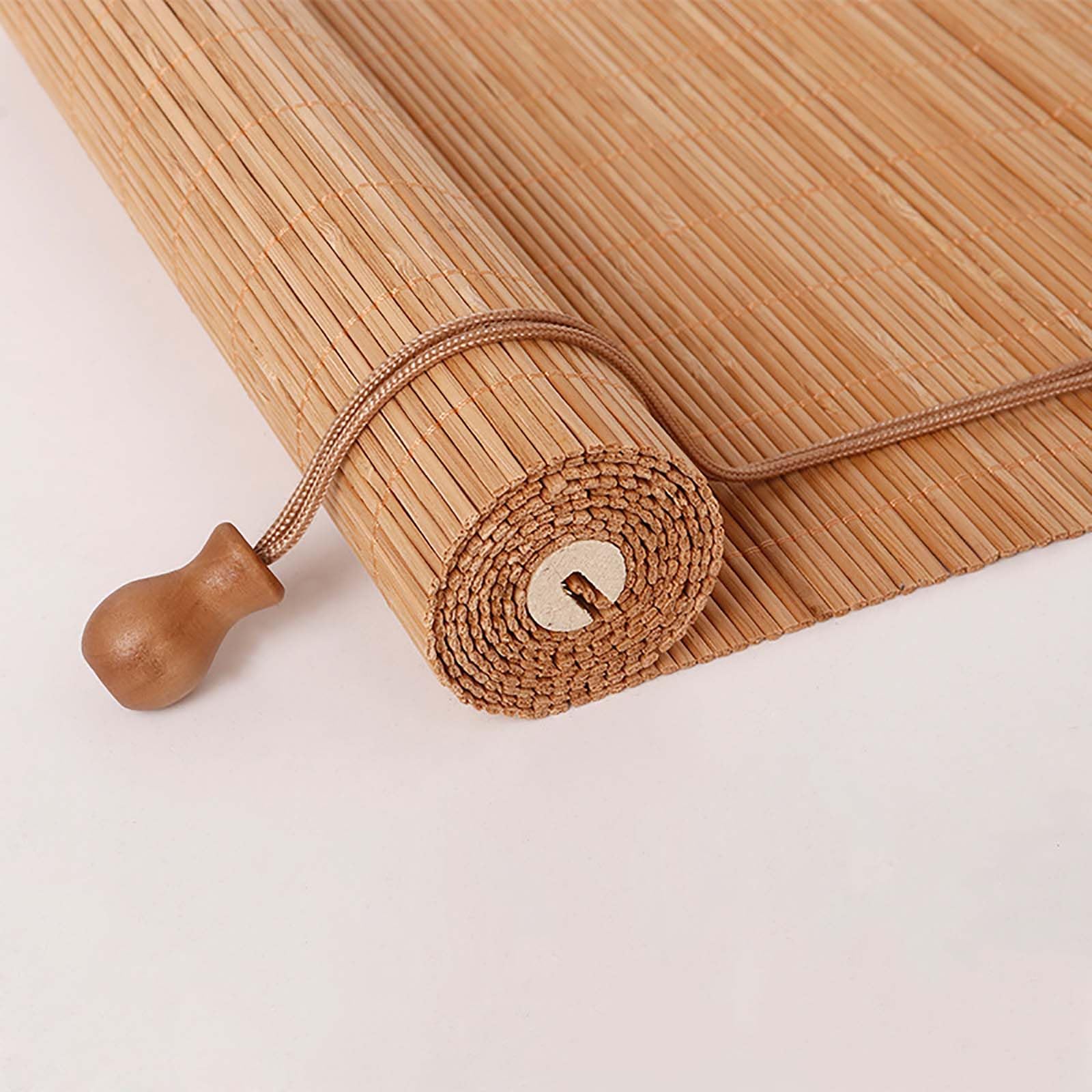 Bambusrollo Aussenbereich 60x200cm, Sonnenschutz Bambus Jalousie Inkl Montaematerial Holz Jalousie für Fenster und Türen - 60x200cm