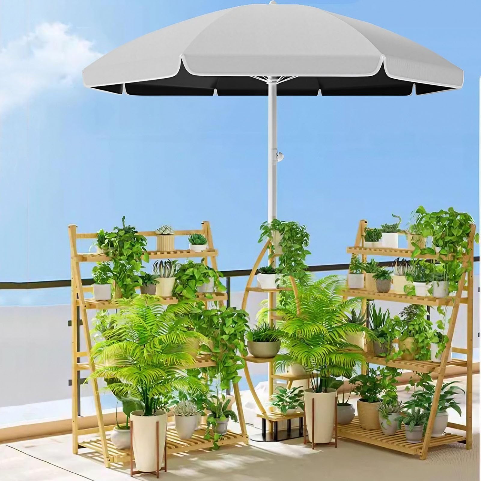 Ombrellone da tavolo da mercato per esterni, 2/2,2/2,4/2,7/3 m, UPF 50+, portatile, rotondo, per giardino, cortile, piscina, spiaggia