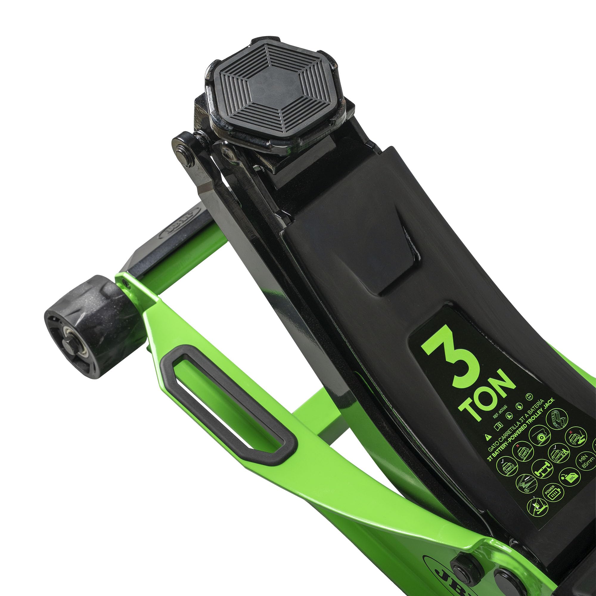 Crick Cric a Carrello idraulico 3 Tonnellate a Batteria 20V 6AH Alzata 85-508 mm Cric Elettrico Professionale Perfetto per officine, gommisti e uso professionale
