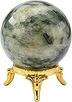 Vista 14 de Amazing Gemstone Bola de cristal de cuarzo transparente con soporte, bolas de meditación de esfera de cristal de 1.5 pulgadas para brujería y bolas