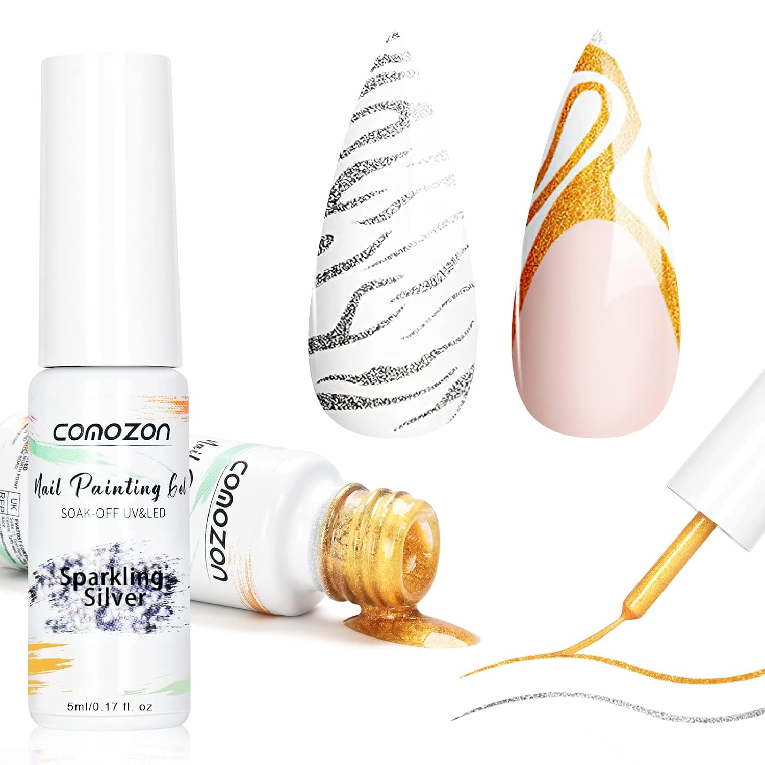 Gel Polish Gel Liner Nail Polish SetGold Silver Colors