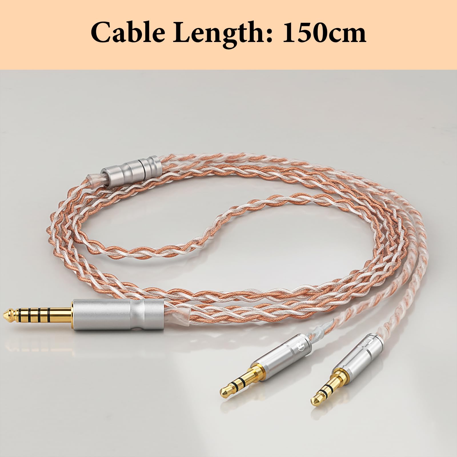 GEEKRIA Apollo - Cavo bilanciato da 4,4 mm, 6N OCC e cavo di aggiornamento per cuffie ibrido placcato argento, 1,5 m, compatibile con FiiO FT1, FT3, FT5, FT7, FT13, JT1, Aune AR5000, SR7000