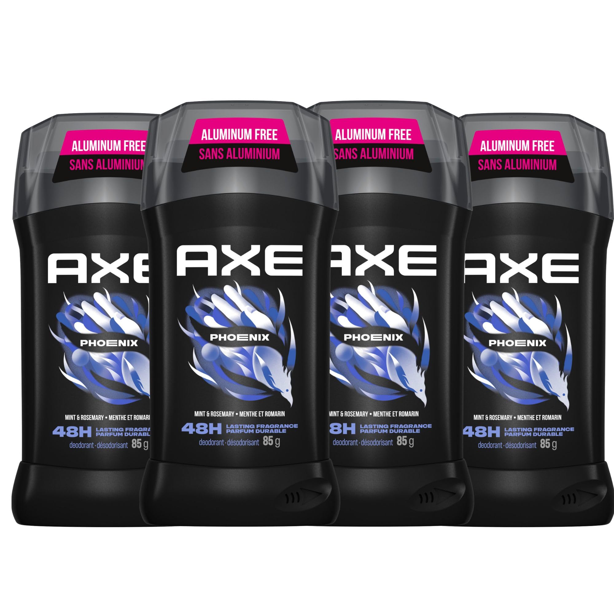 AXE Phoenix Deodorant Stick for 48-Hour Lasting Fragrance, Crushed Mint & Rosemary, Aluminum-free Deodorant, 85g (Pack of 4)