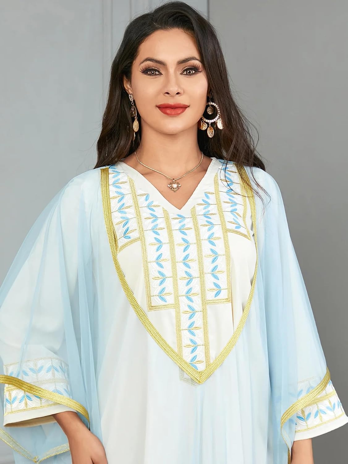Women Sets Two Pieces Party Dress Arab Long Robe Dubai Abaya Ramadan Morocco Abayas