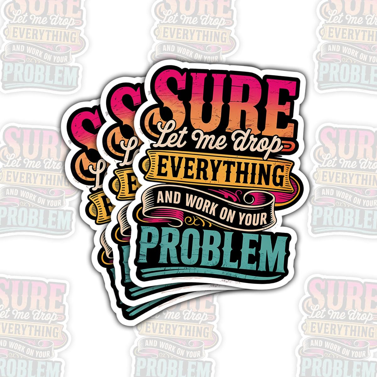 Idée cadeau collègue sticker citation amusante lot 3 autocollants vinyle