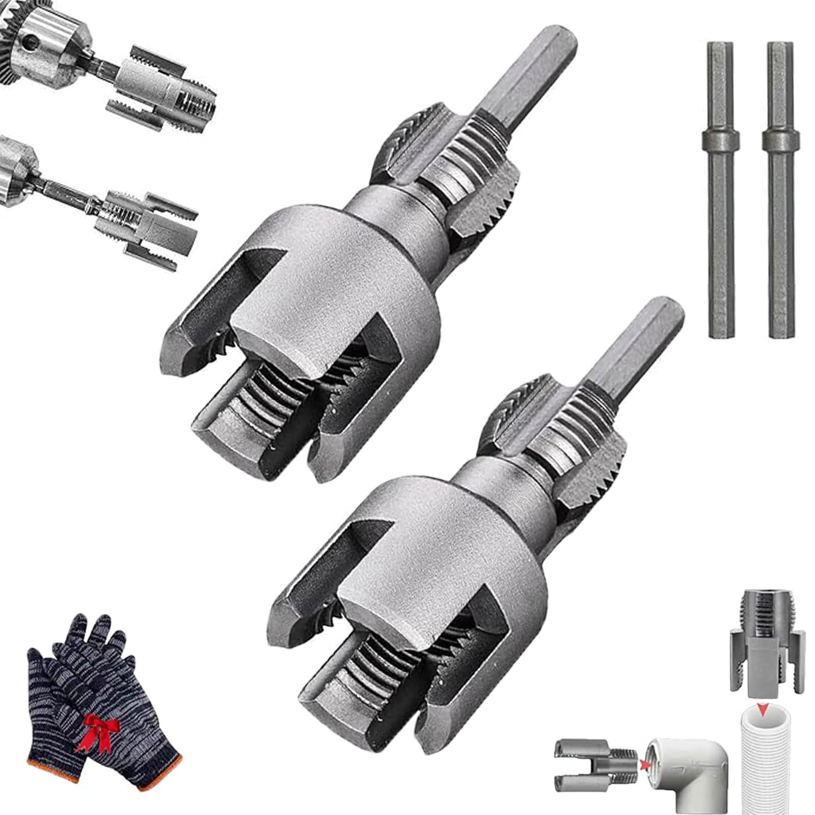 Kit Filettatura Tubi PVC Per Trapano - Filiere Multiple, Facile Da Usare, Per Idraulica Fai Da Te - Foto 3