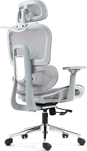 Silla de oficina ergonómica de malla con reposapiés, silla de escritorio de computadora de respaldo alto con reposacabezas y reposabrazos