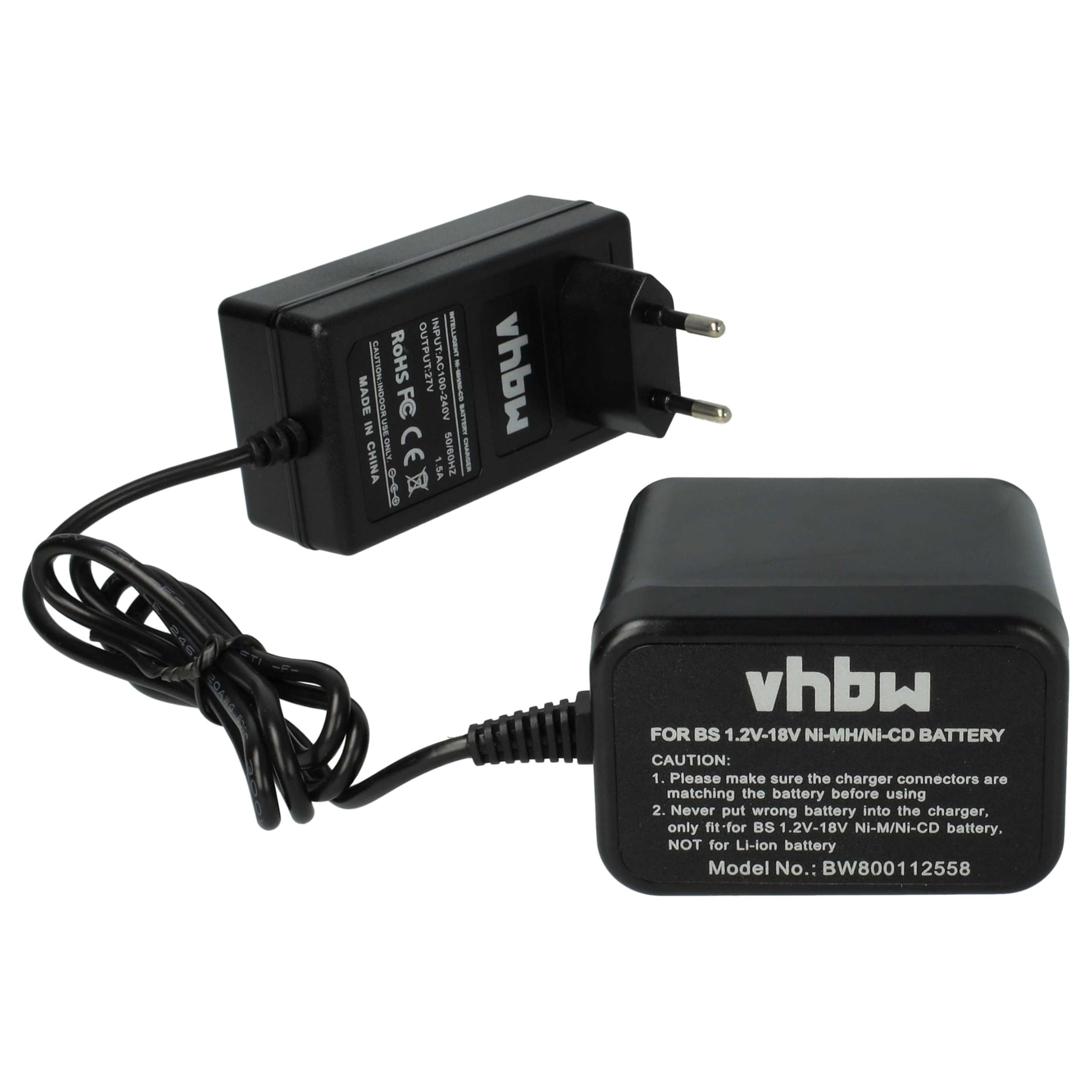 vhbw caricabatterie compatibile con Bosch GSR 12-2, GSR 12 VE-2, GSR 12-1, GSB 9.6VES-2, GSR 12V, GSB 96 P-2, GSR 12VE batterie di attrezzi, 1,2V