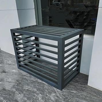 Air Conditioner Fence Heat Pump Cover Outdoor Privacy Screen AC Cover for Outside Unit Trash Can Enclosure Decorative Aluminum Protective Freestanding Fence Radiator Heater Cover Privacy Panels  Colo