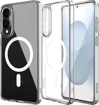 Miimall Magnetic Shockproof Clear for Samsung Galaxy S25 Edge Case with Magsafe, [Military Grade Drop] [Anti-Yellowing] Slim Thin Protective Phone Case for Galaxy S25 Edge 5G Protective Cover Clear
