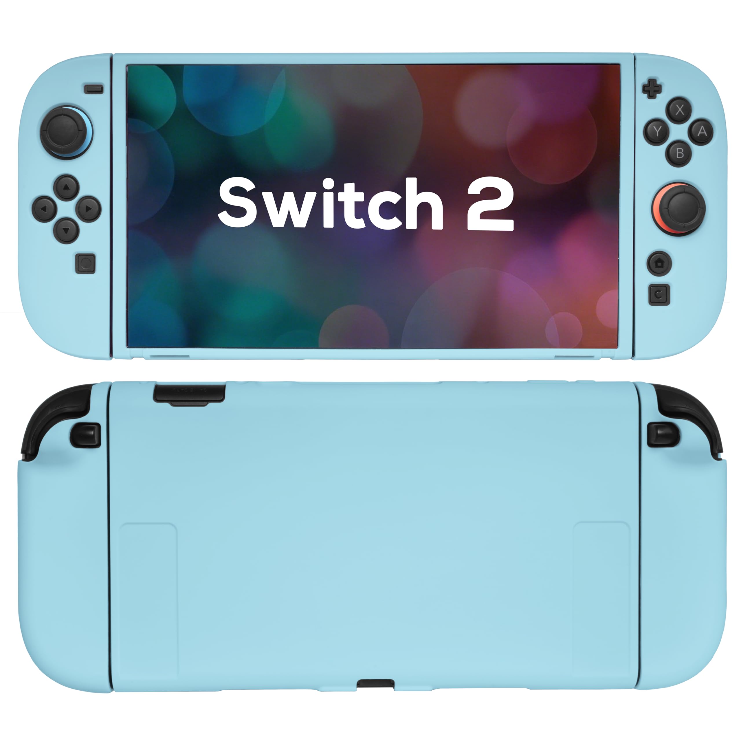 TIKOdirect Protective Case for Switch 2, Soft Skin Full Protective Cover with Classic Color, Silicone Slim Shockproof Back and Grip Case Only for Switch 2 2025, Blue