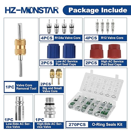 Kit de Reparación de Aire Acondicionado para Auto, 287 Piezas miniatura 7