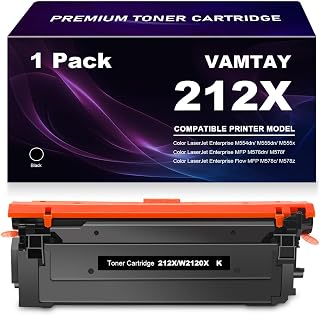 212X W2120X Black Toner Cartridge (with Chip) Remanufactured Replacement for HP 212X 212A W2120X Toner Cartridge Use with Color Laserjet Enterprise M555 M554 Series,Black (2024 Version)
