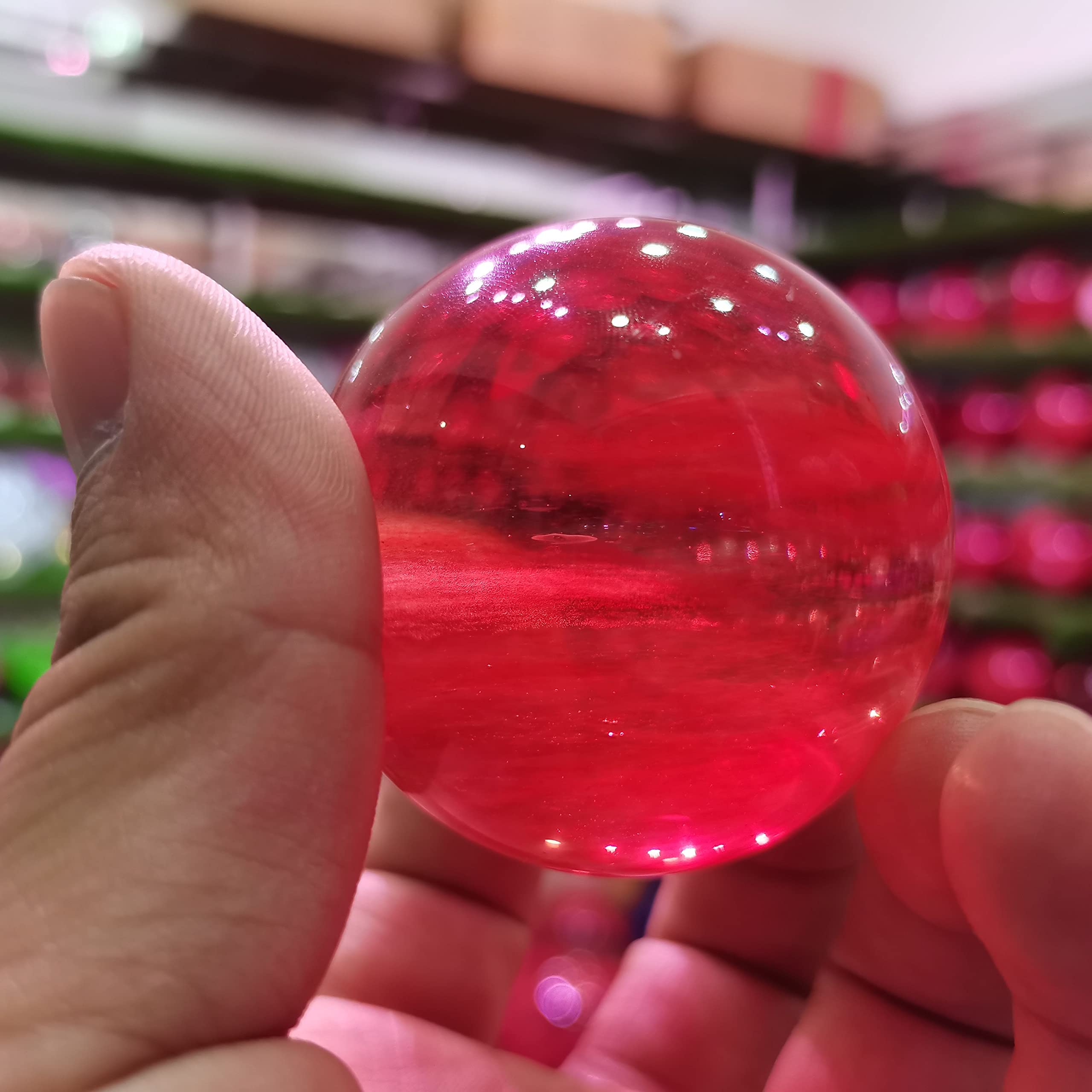 レッド水晶、20cm〜 楽天市場】丸玉 レッドヘマタイトクォーツ 20mm玉 赤水晶